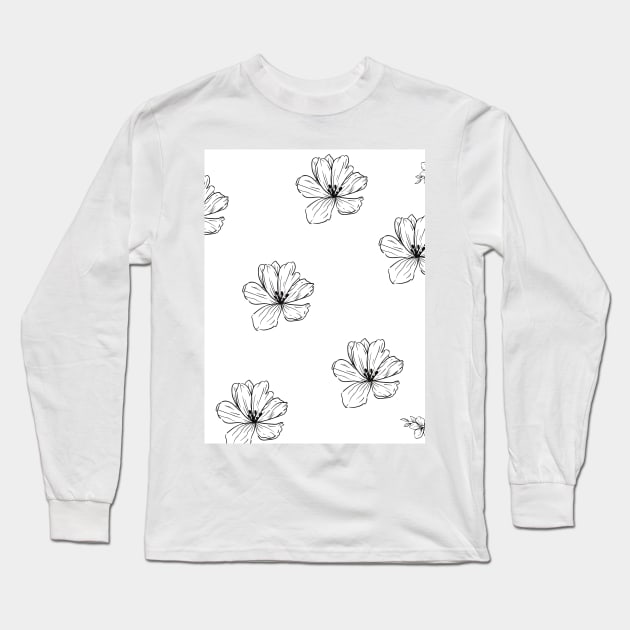 Black and white pattern Long Sleeve T-Shirt by Word and Saying